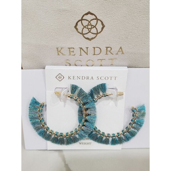 NWOT Kendra Scott Feather Weight Half Hoop Earrings With Dust Bag